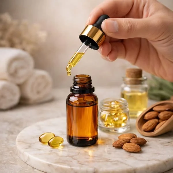 Herbal oil prepared for a wellness session